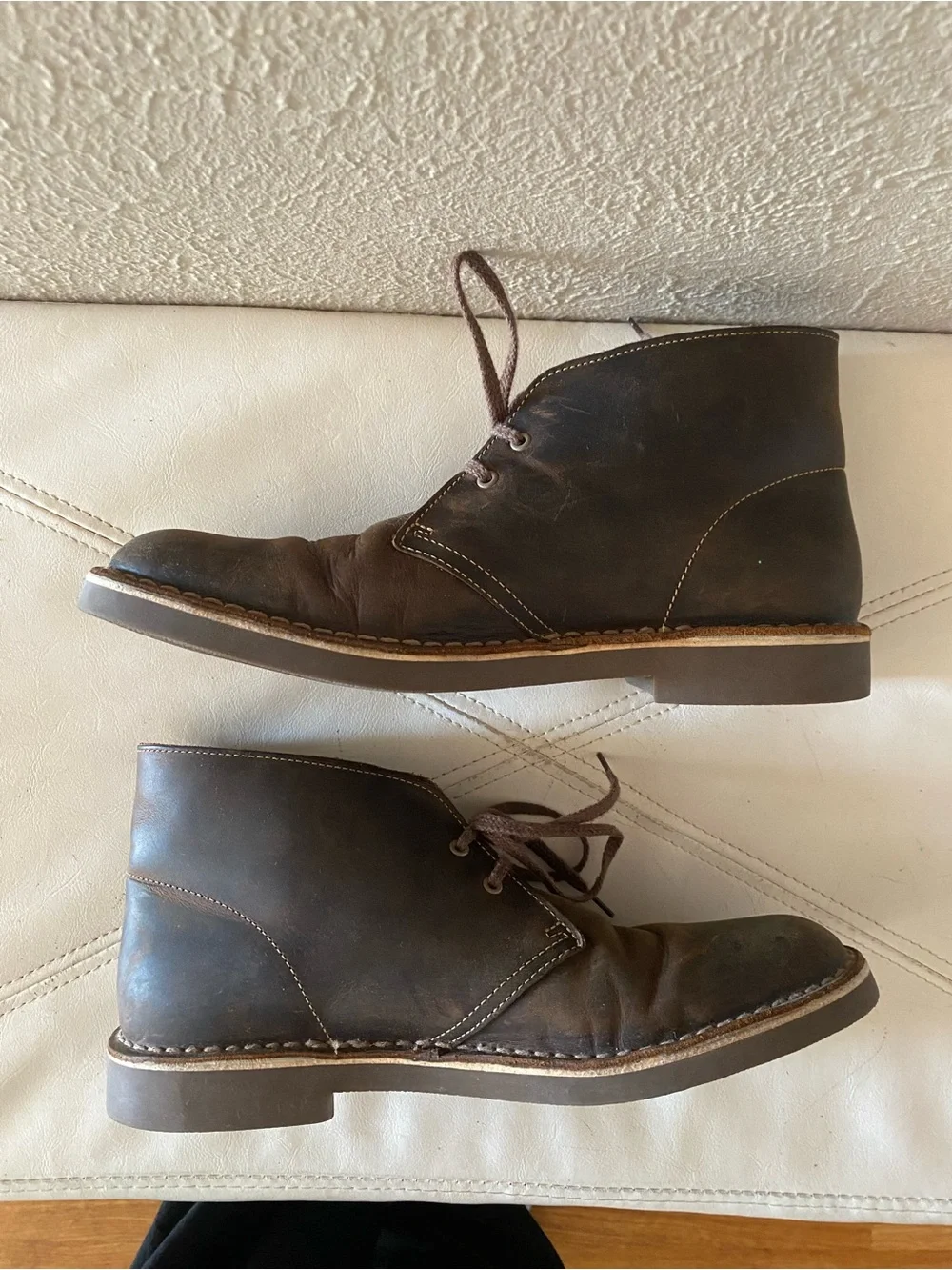 Clarks Brown Leather Chukka Boots Lace-up Cabincore Size 9.5